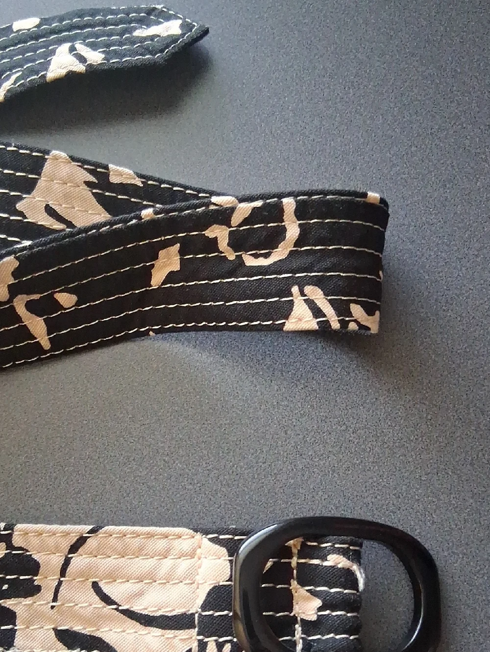 J.Crew M/L Cotton Floral Belt New! New Without Tags Black Tan - Picture 2 of 10